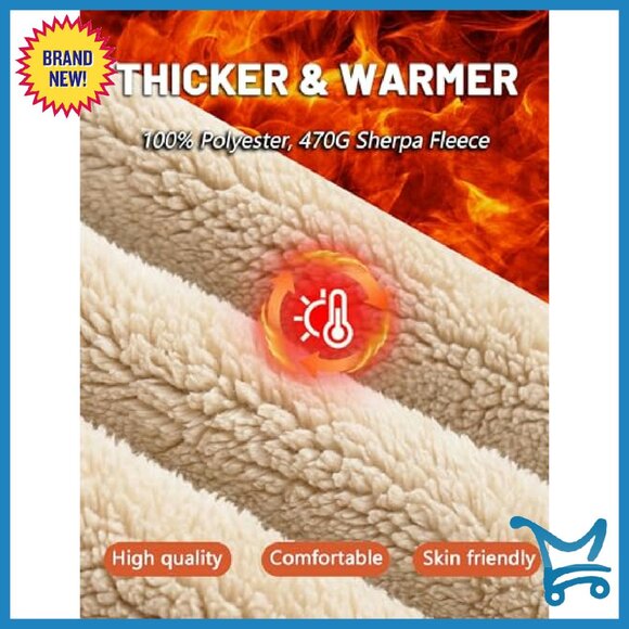 Women's Fleece Lined Sherpa Pullover Sweatshirt Loose Fit Thermal - Picture 3 of 8